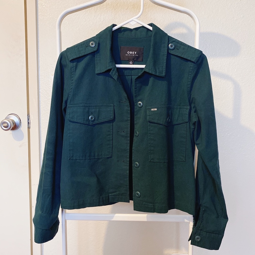 Obey Cropped Cotton Utility Jacket